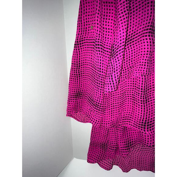 Chaus New York Bloise Womens Size Medium Pink Black Tiered Layered Top Career - Picture 11 of 15